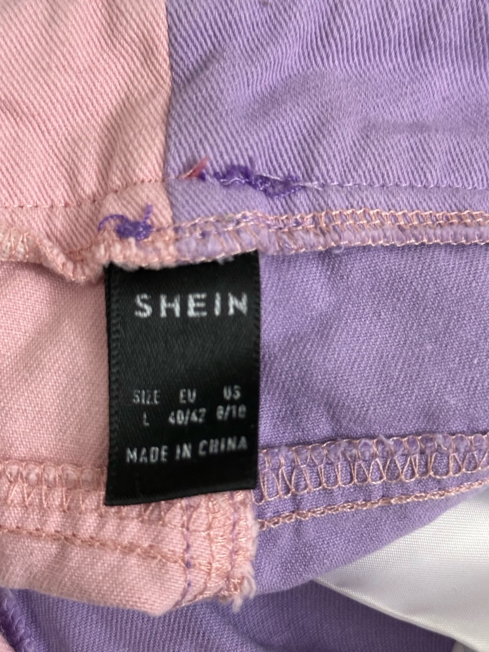 SHEIN Pink and Lavender Colorblock Pants - Picture 2 of 3